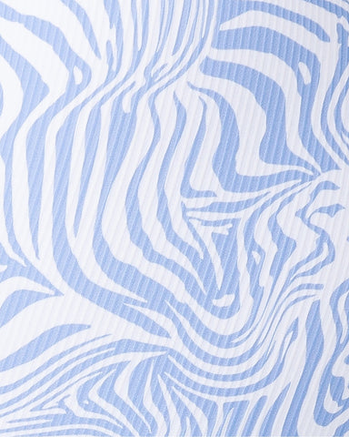 Muscle Nation Sports Bras Fundamental Zebra Rib Bra - Pacific Blue Zebra