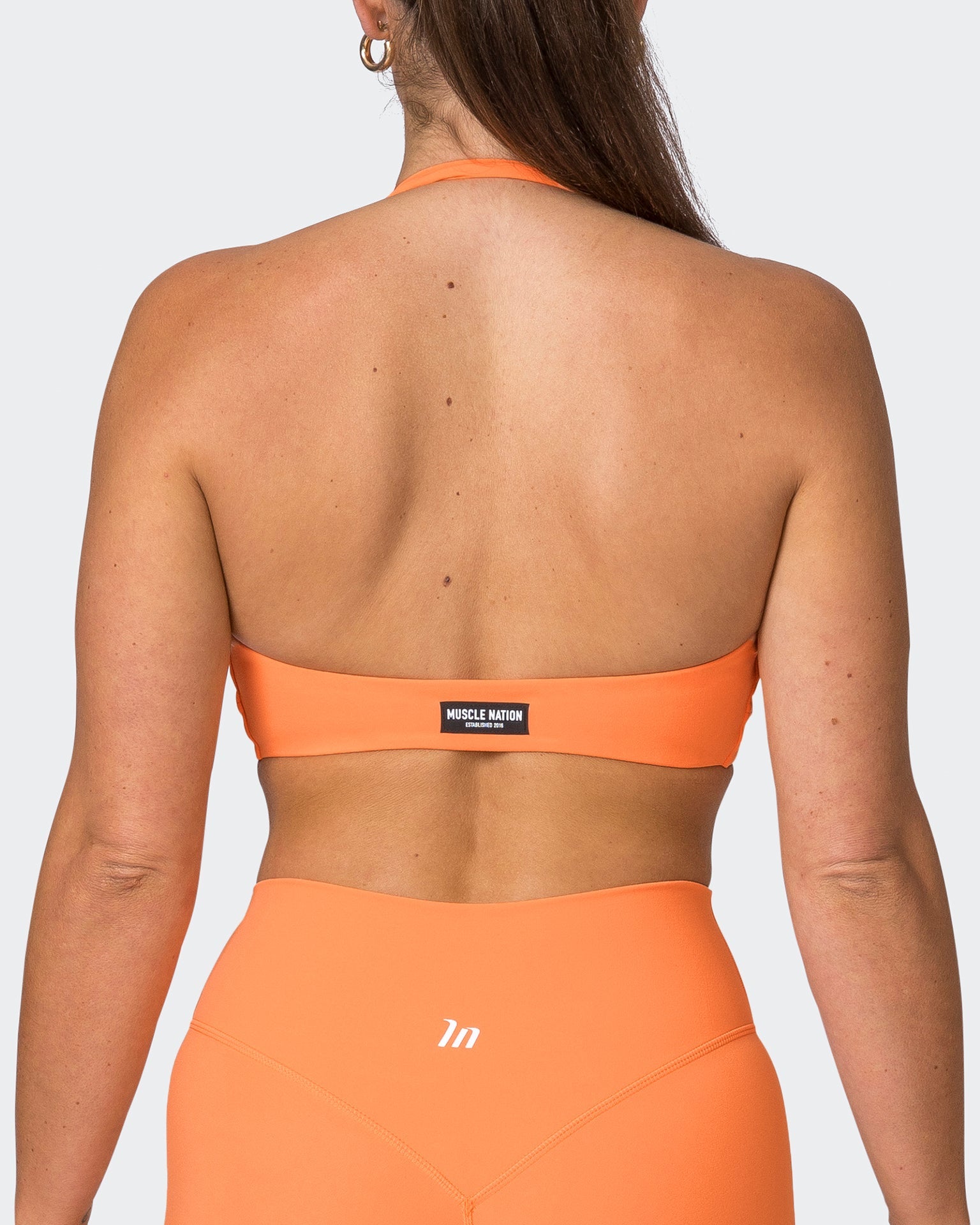 Muscle Nation Sports Bras Hype Halter Bralette - Papaya