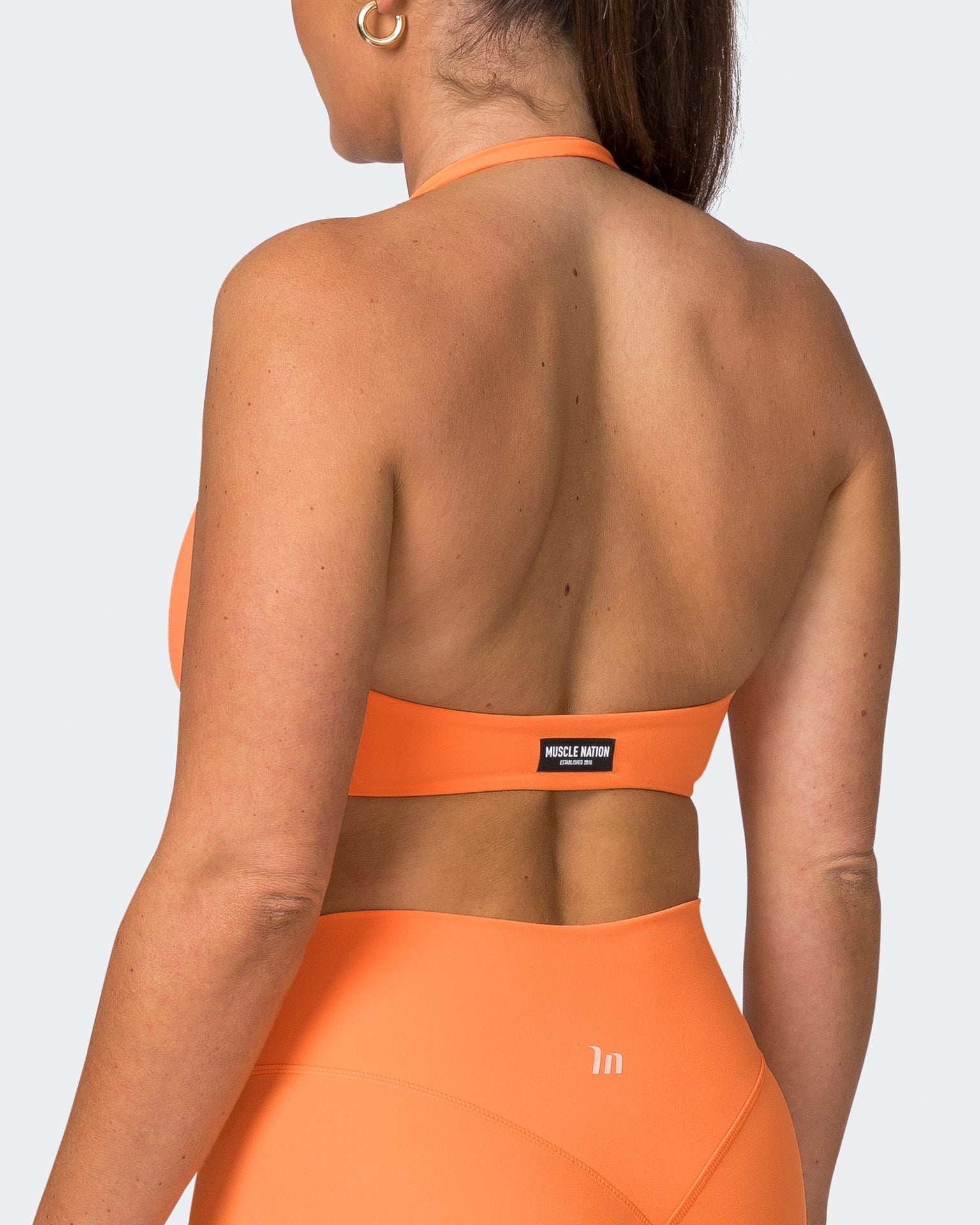 Muscle Nation Sports Bras Hype Halter Bralette - Papaya