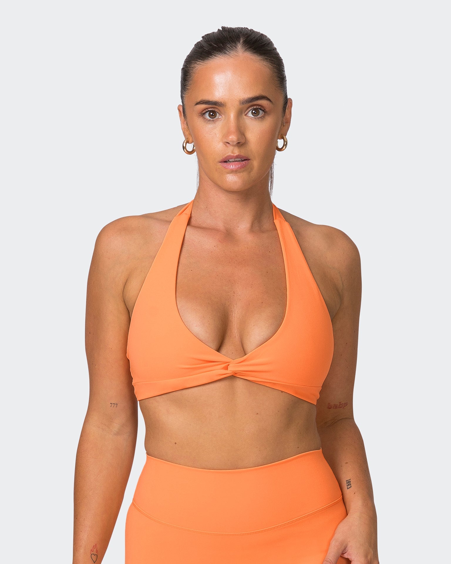 Muscle Nation Sports Bras Hype Halter Bralette - Papaya