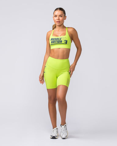 Muscle Nation Sports Bras Ignite Bra - Cyber Lime