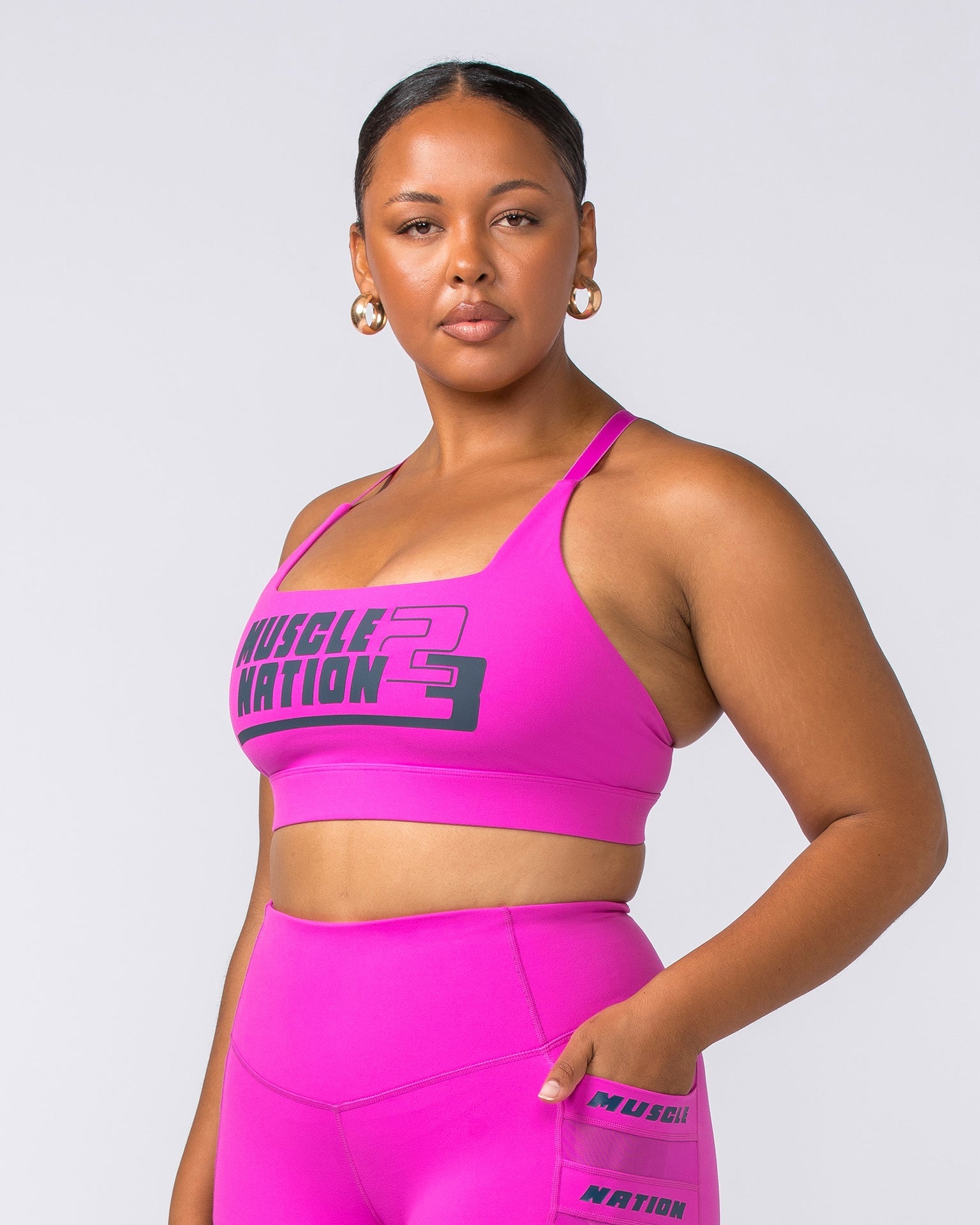 Muscle Nation Sports Bras Ignite Bra - Hyper Fuchsia