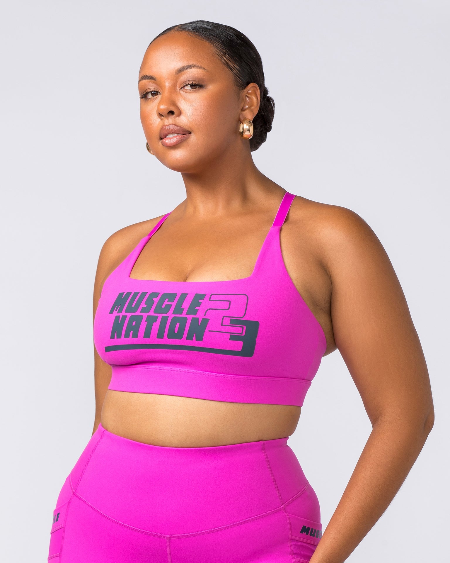 Muscle Nation Sports Bras Ignite Bra - Hyper Fuchsia