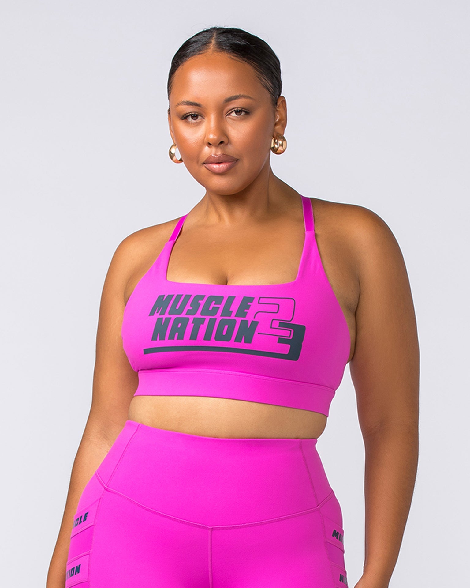 Muscle Nation Sports Bras Ignite Bra - Hyper Fuchsia