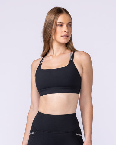 Muscle Nation Sports Bras Illusion Bra - Black
