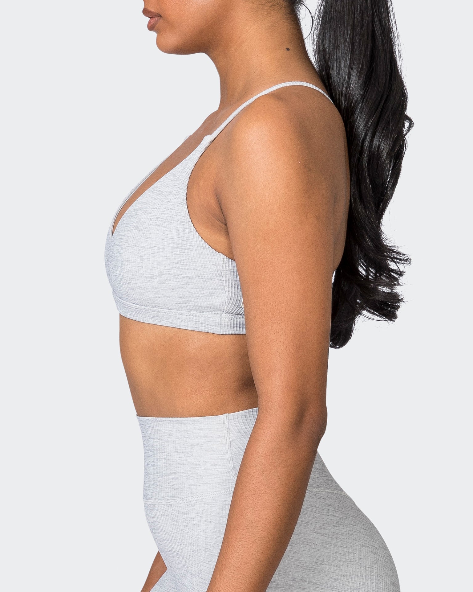 Muscle Nation Sports Bras Levitate Rib Bralette - Quiet Grey Marl