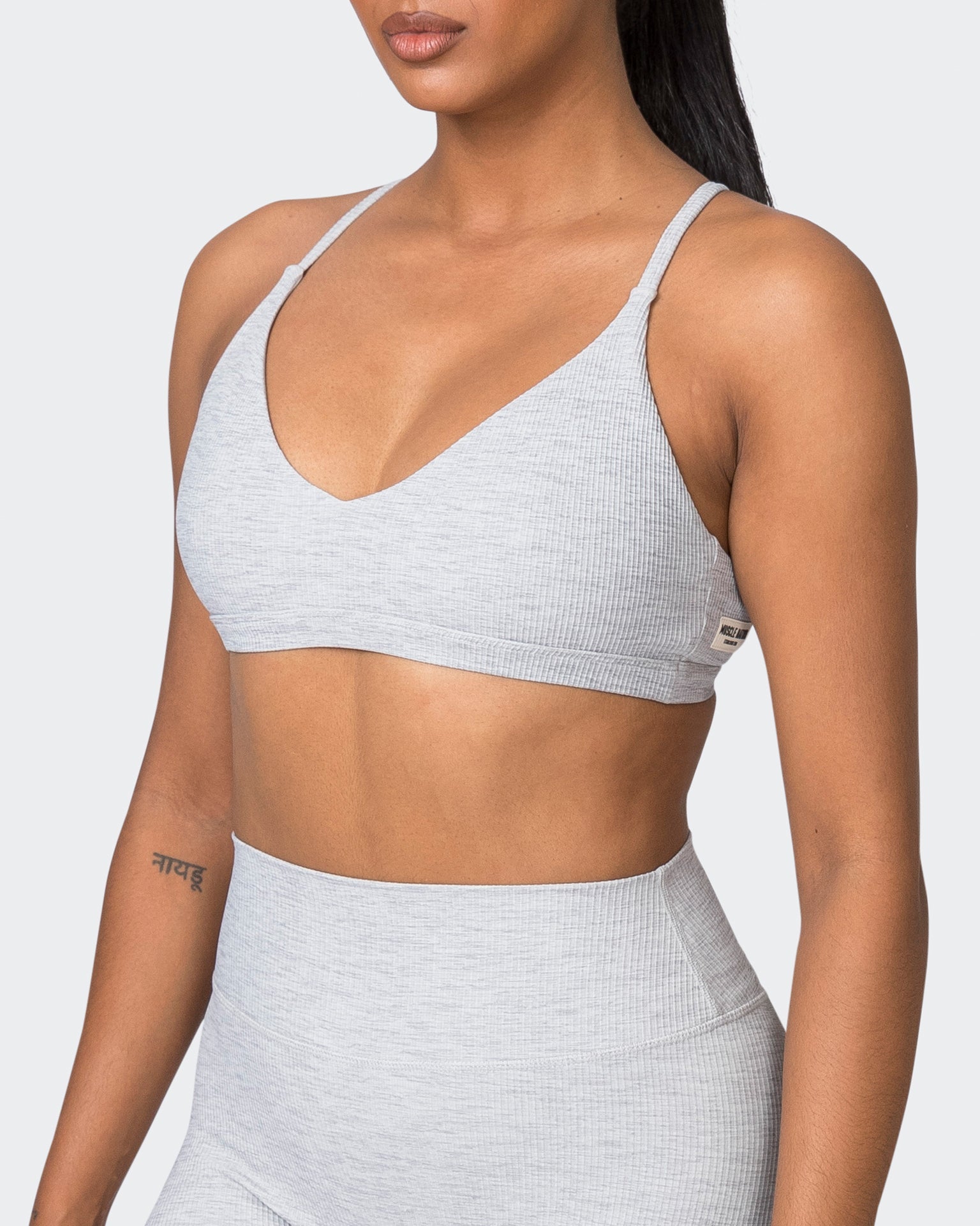 Muscle Nation Sports Bras Levitate Rib Bralette - Quiet Grey Marl