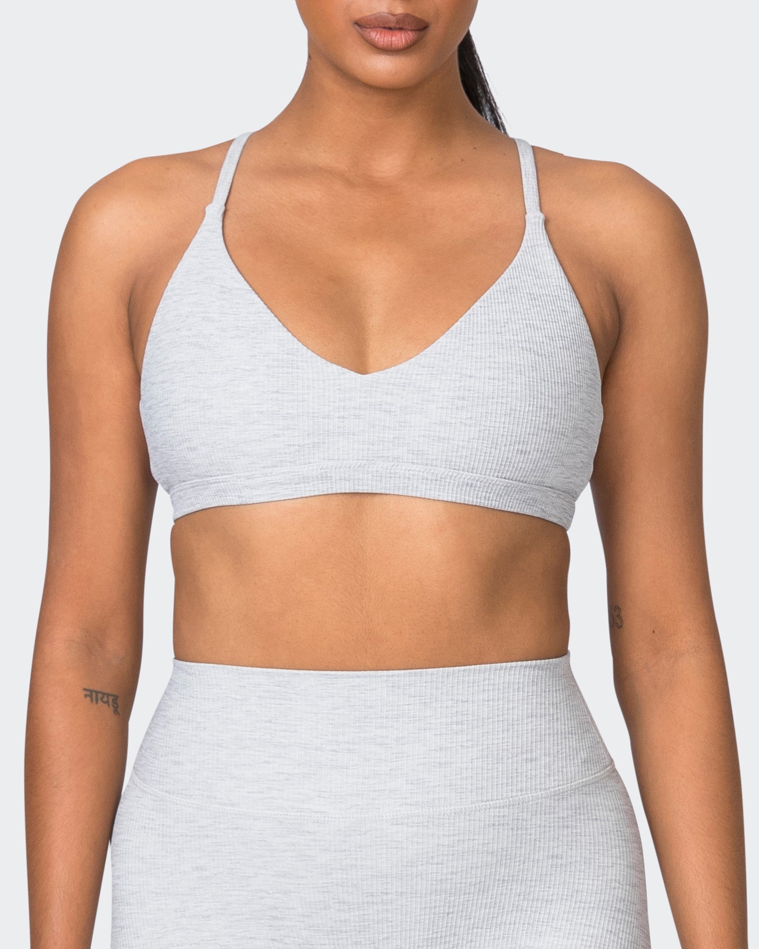 Muscle Nation Sports Bras Levitate Rib Bralette - Quiet Grey Marl