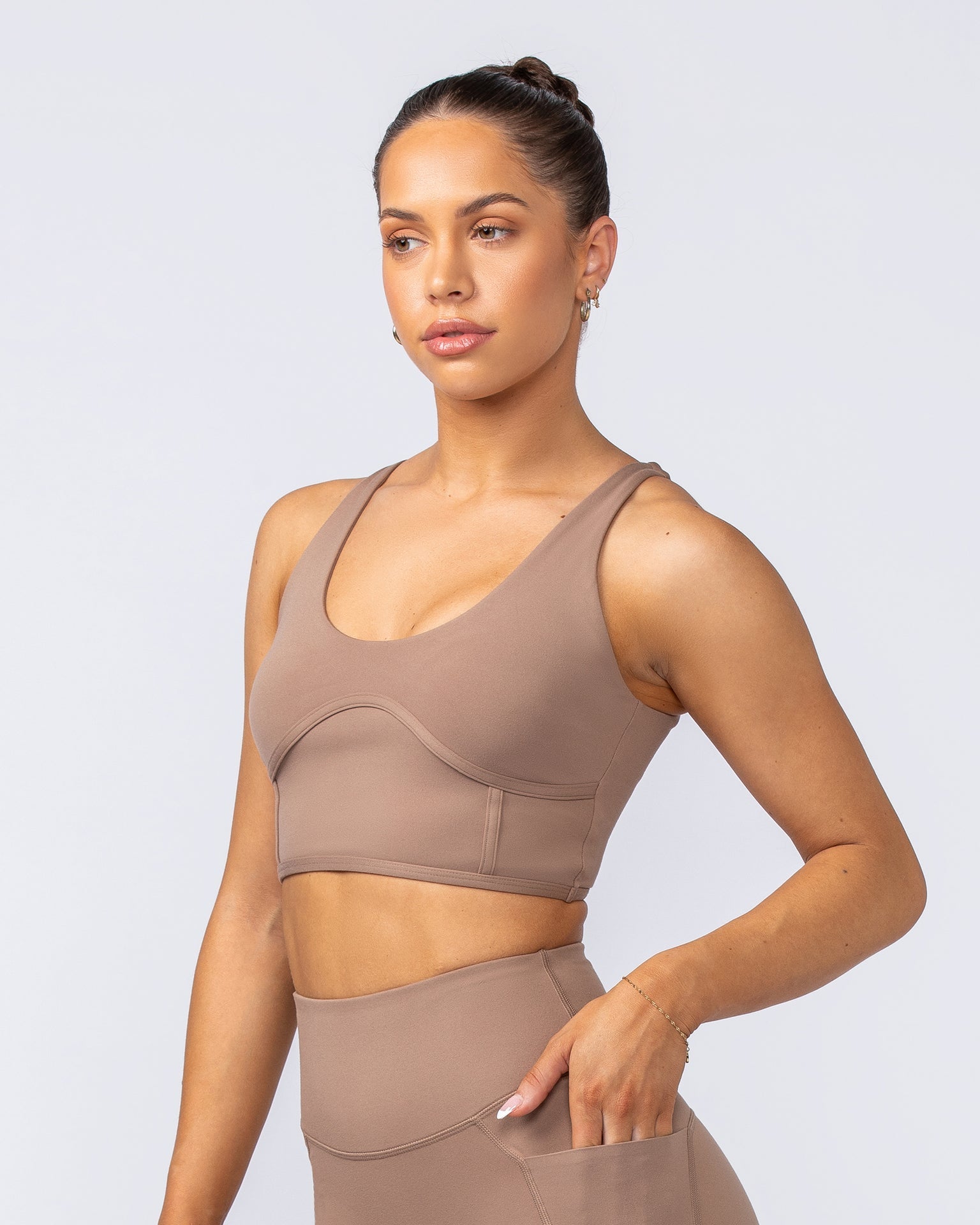 Muscle Nation Sports Bras Limitless Longline Bra - Cinnamon
