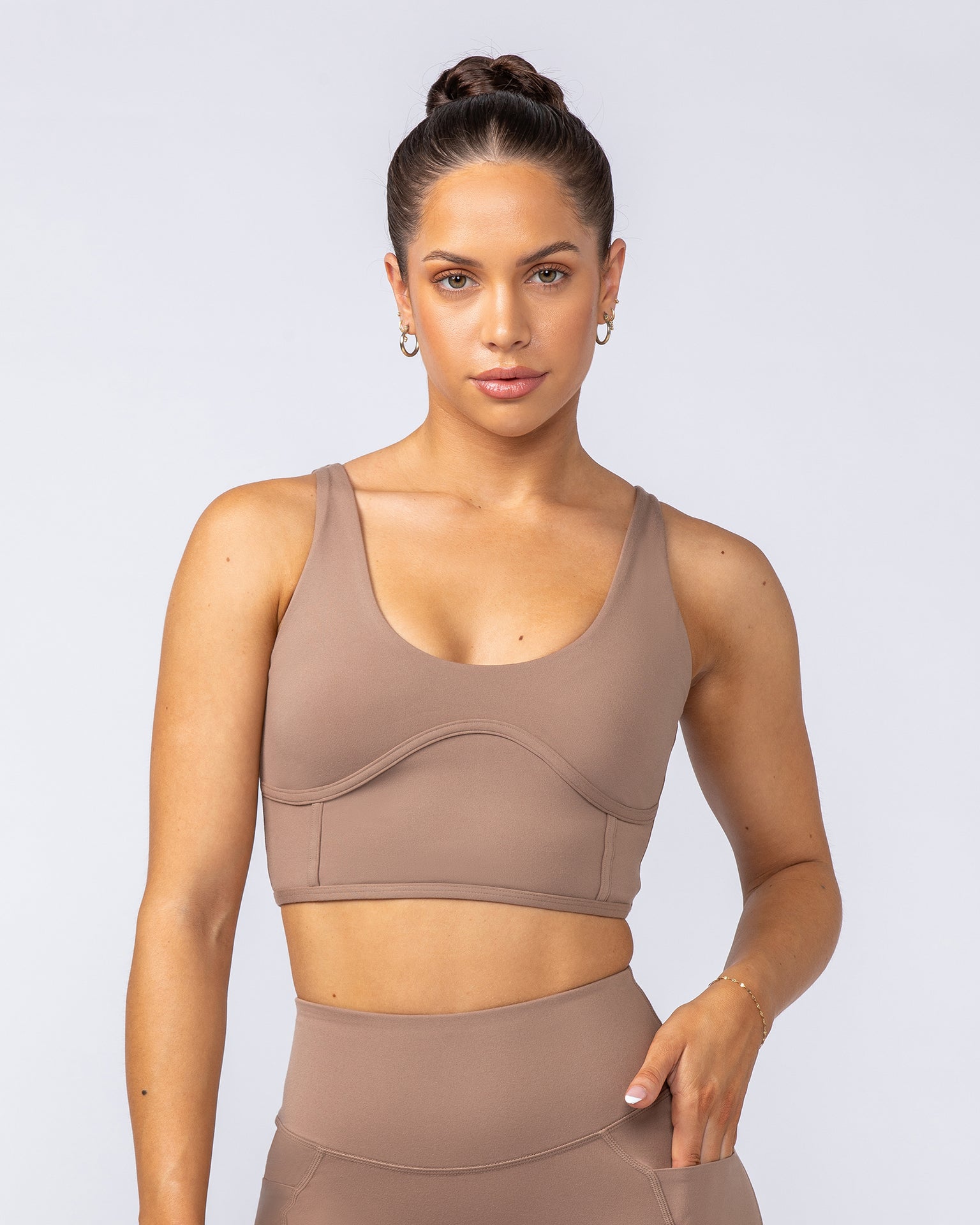 Muscle Nation Sports Bras Limitless Longline Bra - Cinnamon