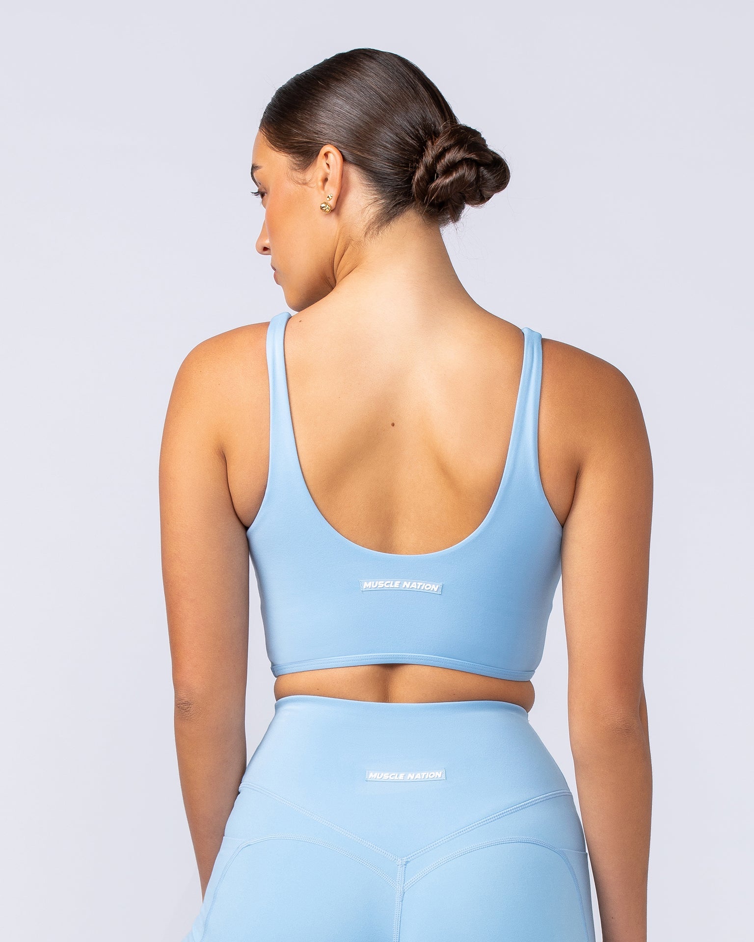 Muscle Nation Sports Bras Limitless Longline Bra - Pacific Blue