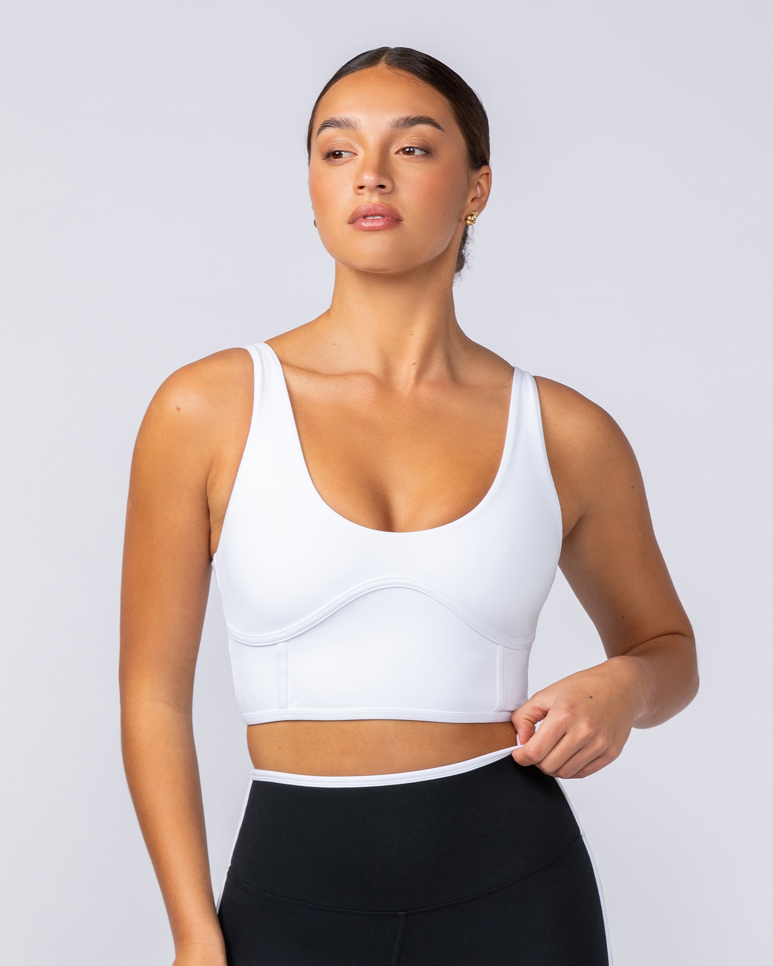 Muscle Nation Sports Bras Limitless Longline Bra - White