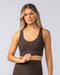 Muscle Nation Sports Bras Lover Longline Rib Bra - Cocoa