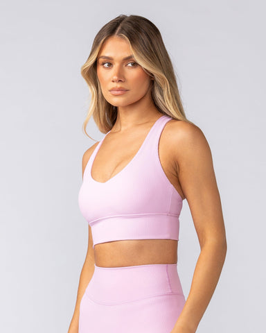 Muscle Nation Sports Bras Lover Longline Rib Bra - Fairy Floss