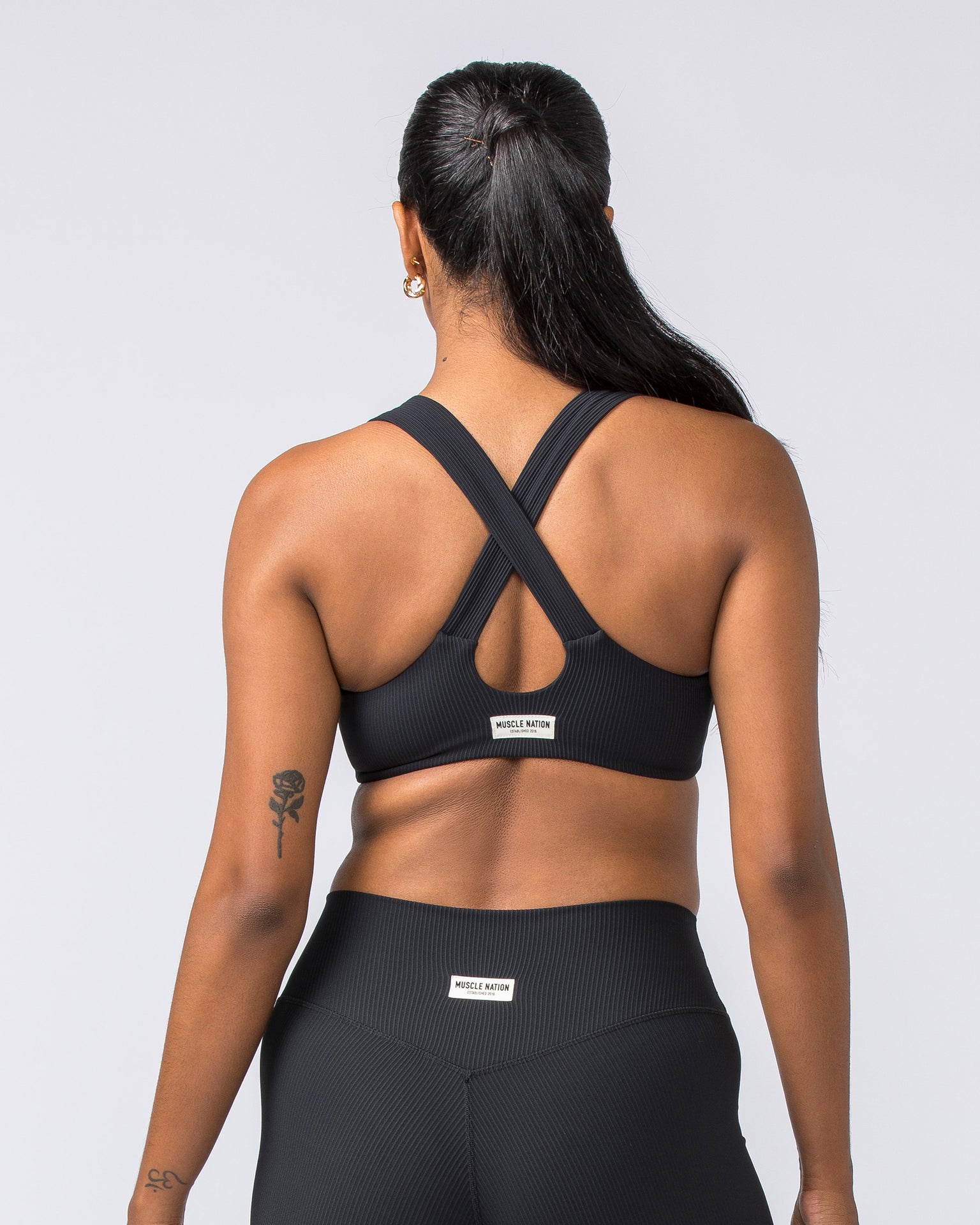 Muscle Nation Sports Bras Lush Rib Bralette - Black