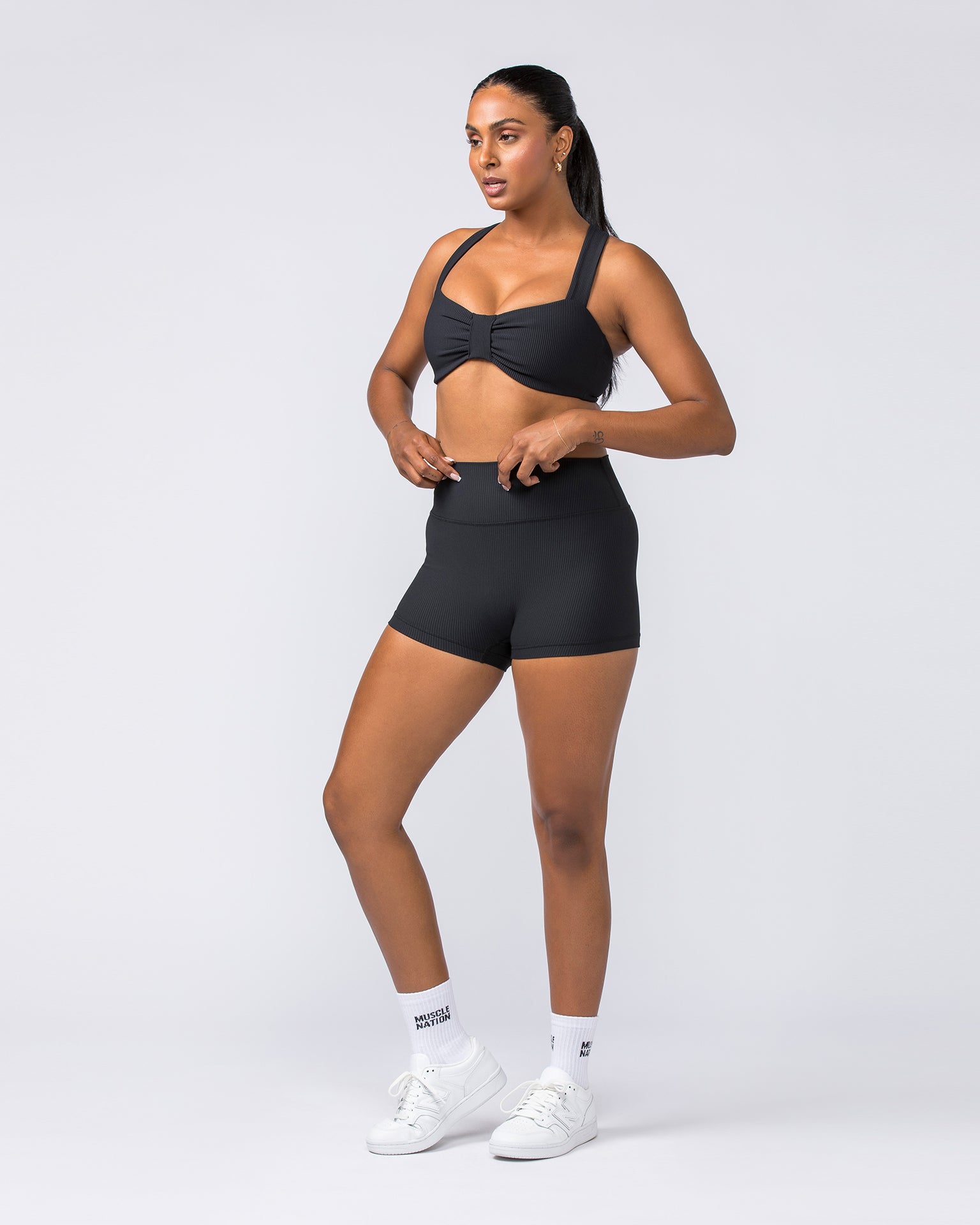 Muscle Nation Sports Bras Lush Rib Bralette - Black