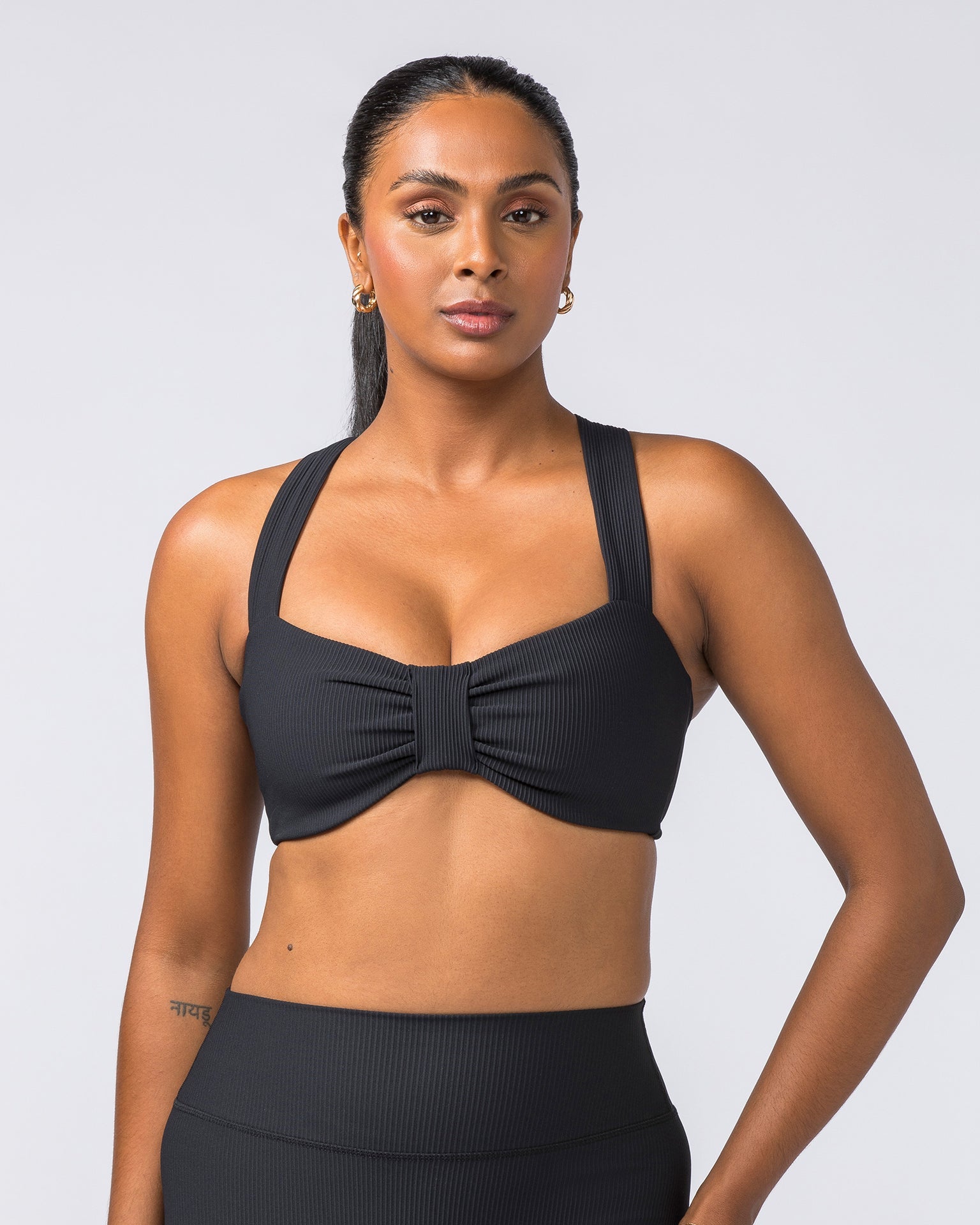 Muscle Nation Sports Bras Lush Rib Bralette - Black