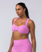 Muscle Nation Sports Bras Lush Rib Bralette - Fondant Pink