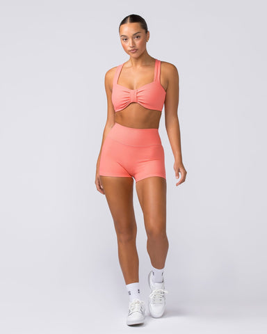 Muscle Nation Sports Bras Lush Rib Bralette - Sunset Coral