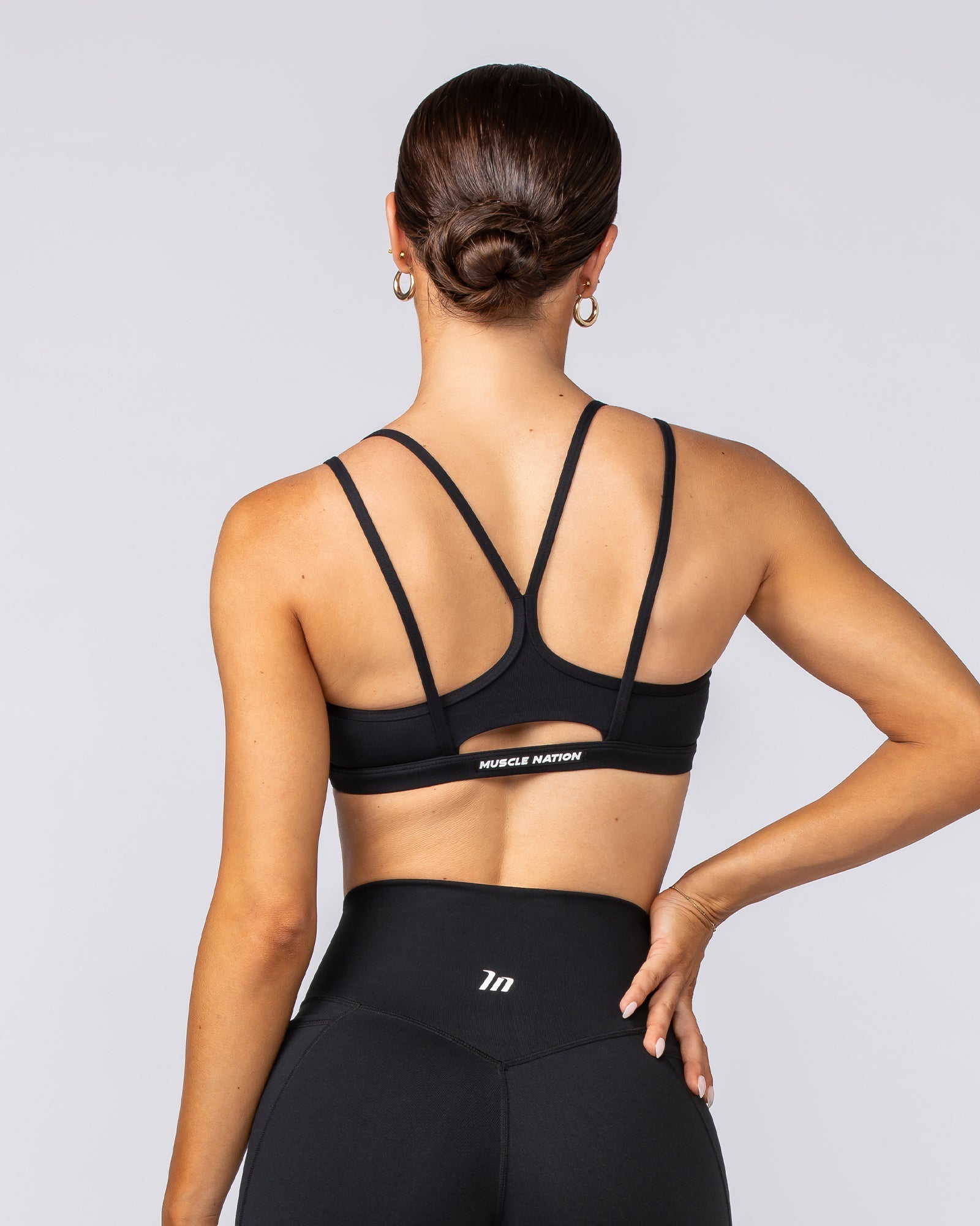 Muscle Nation Sports Bras Pace It Bra - Black / Black