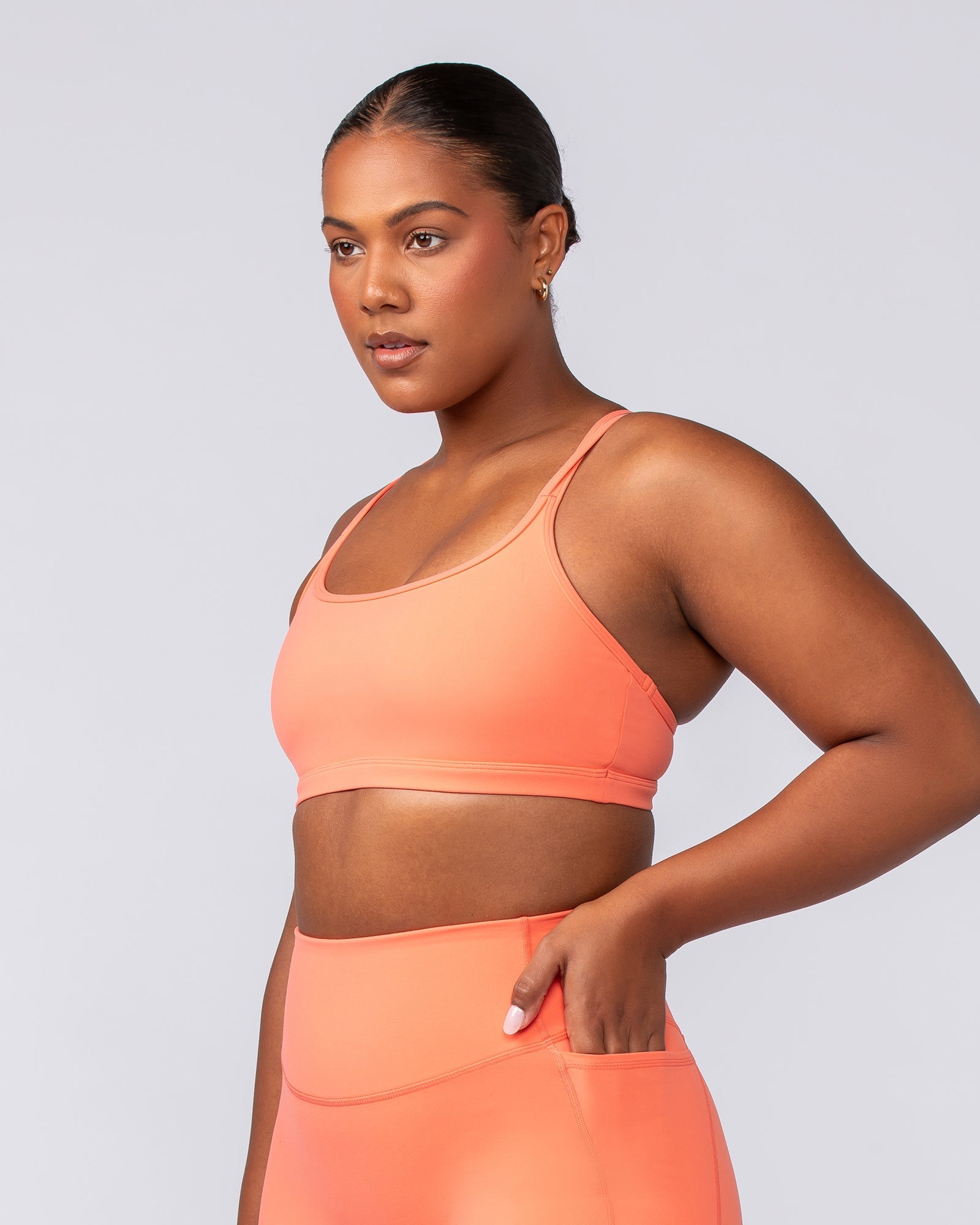 Muscle Nation Sports Bras Pace It Bra - Hot Coral