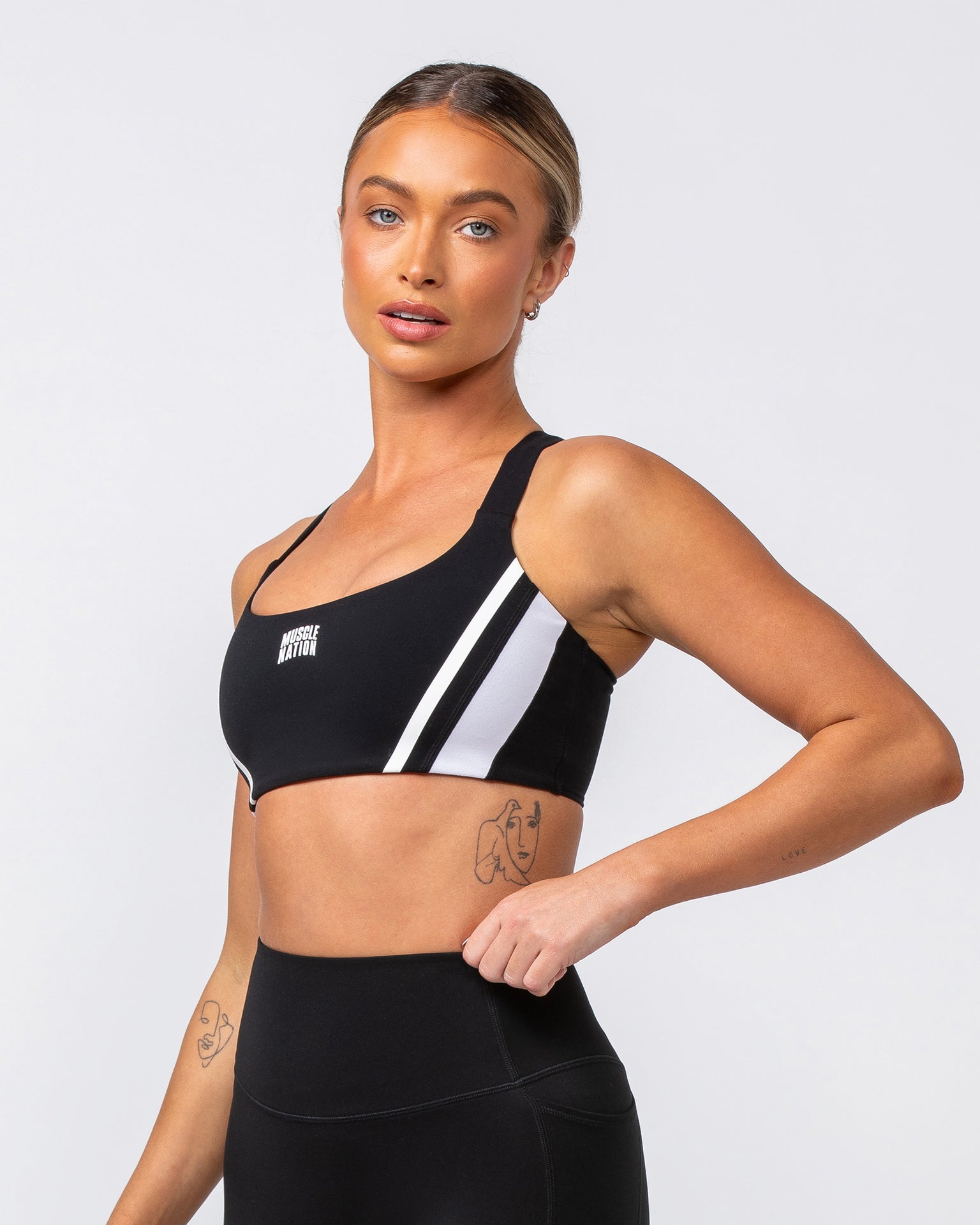 Muscle Nation Sports Bras Precision Bra - Black / White