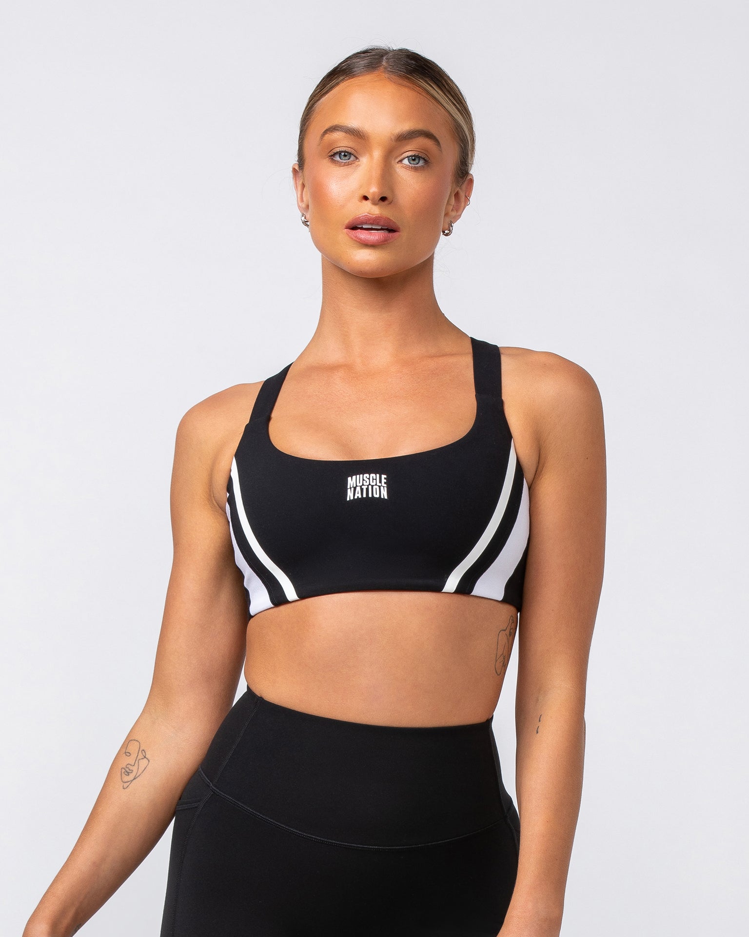 Muscle Nation Sports Bras Precision Bra - Black / White