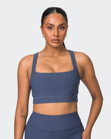 Muscle Nation Sports Bras Rebound Vintage Rib Bra - Washed Spellbound