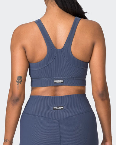 Muscle Nation Sports Bras Rebound Vintage Rib Bra - Washed Spellbound