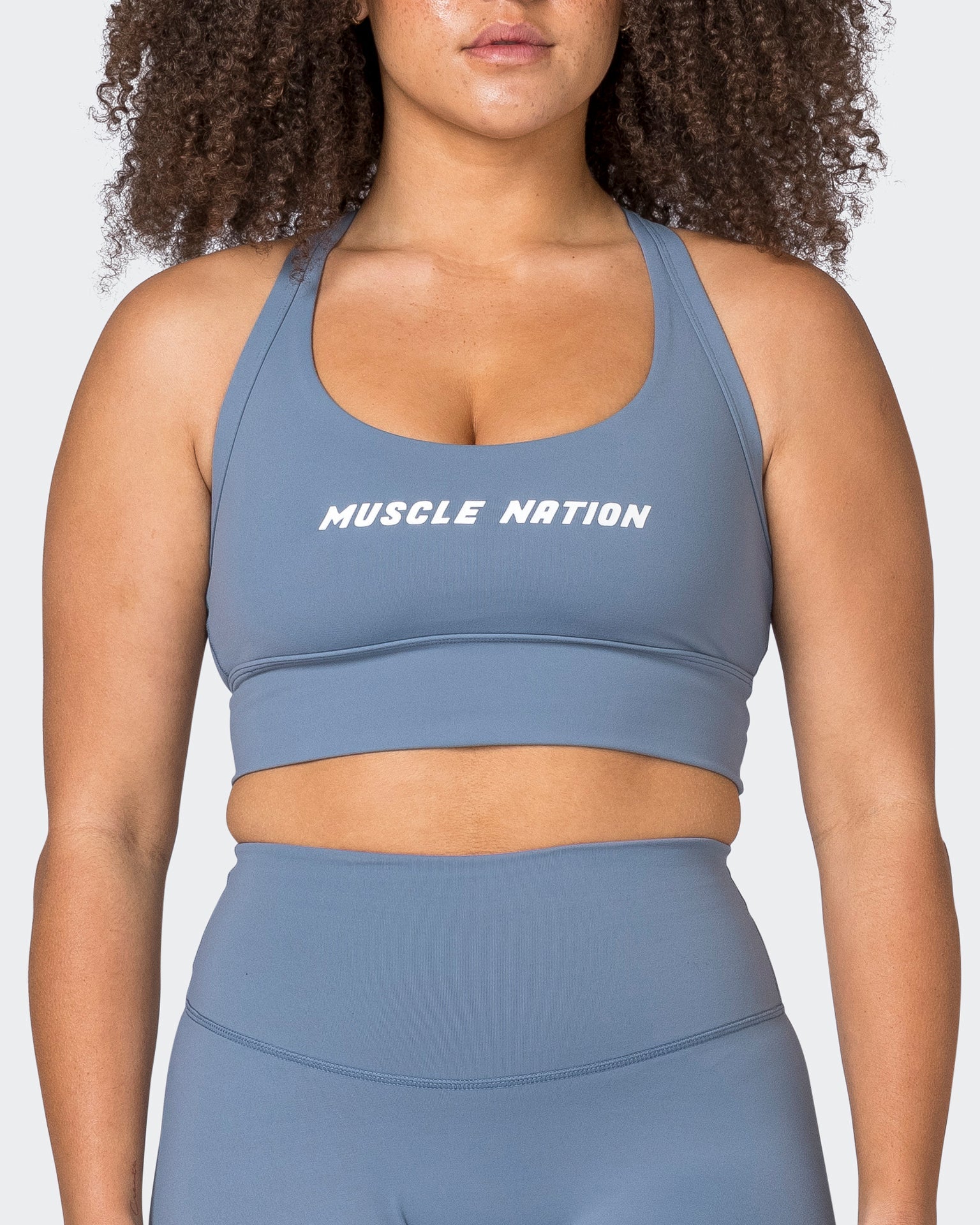 Muscle Nation Sports Bras Replay Bra - Stone Blue