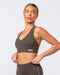 Muscle Nation Sports Bras Scope Bra - Deep Brown