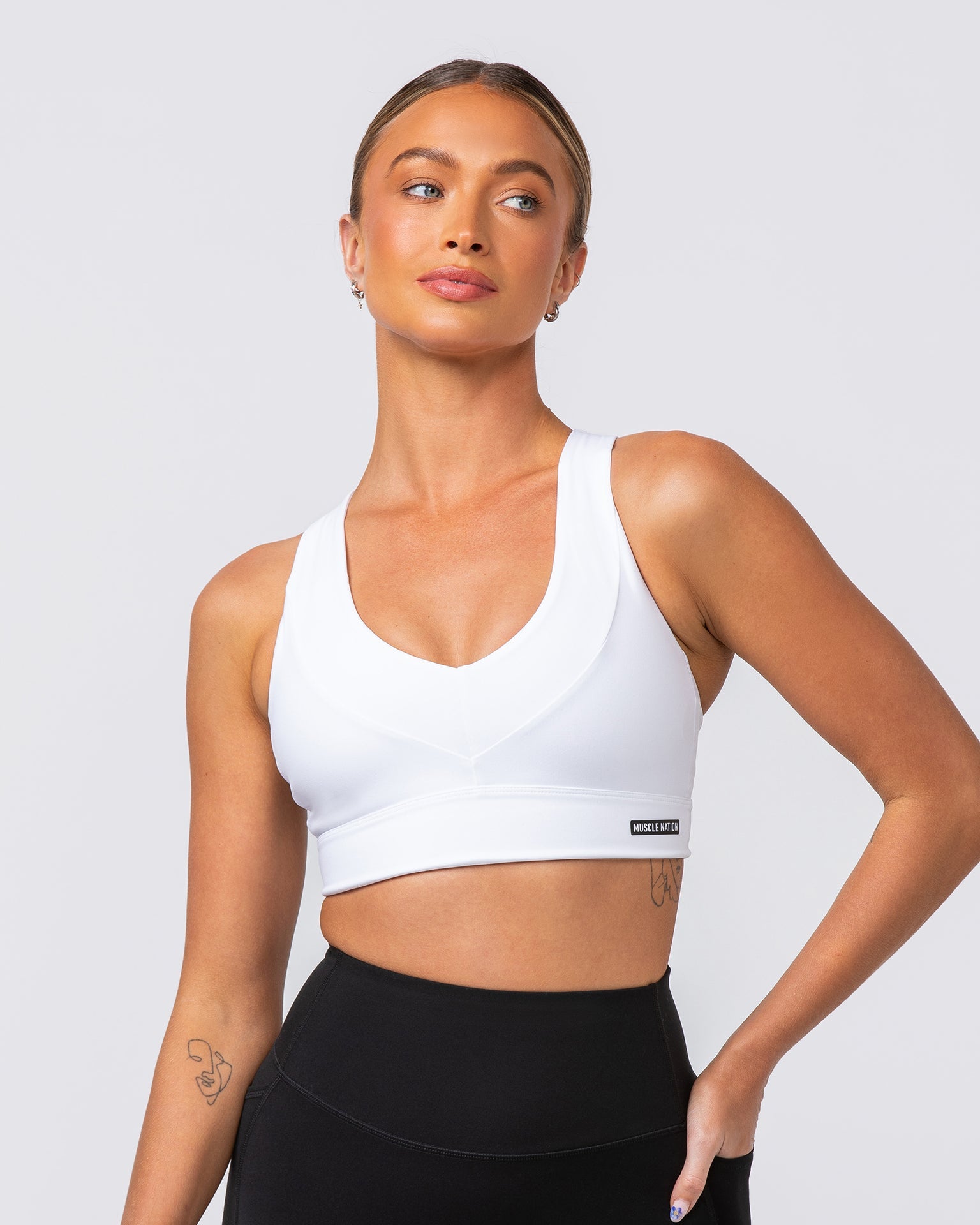 Muscle Nation Sports Bras Scope Bra - White