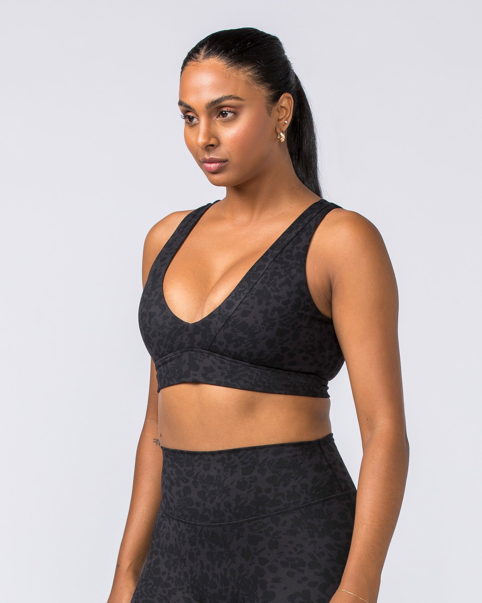 Muscle Nation Sports Bras Serenity Bralette - Monochrome Abstract Print