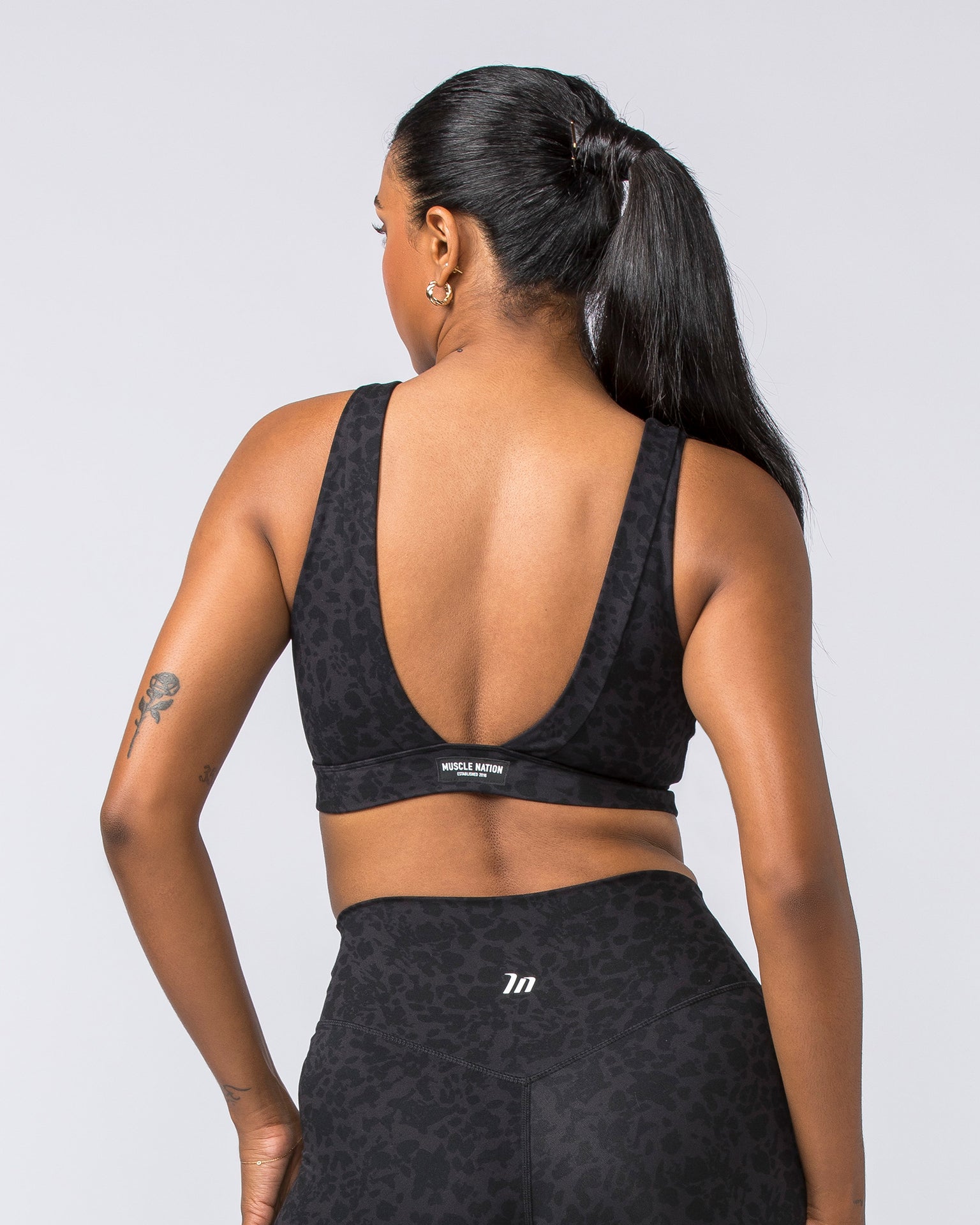 Muscle Nation Sports Bras Serenity Bralette - Monochrome Abstract Print