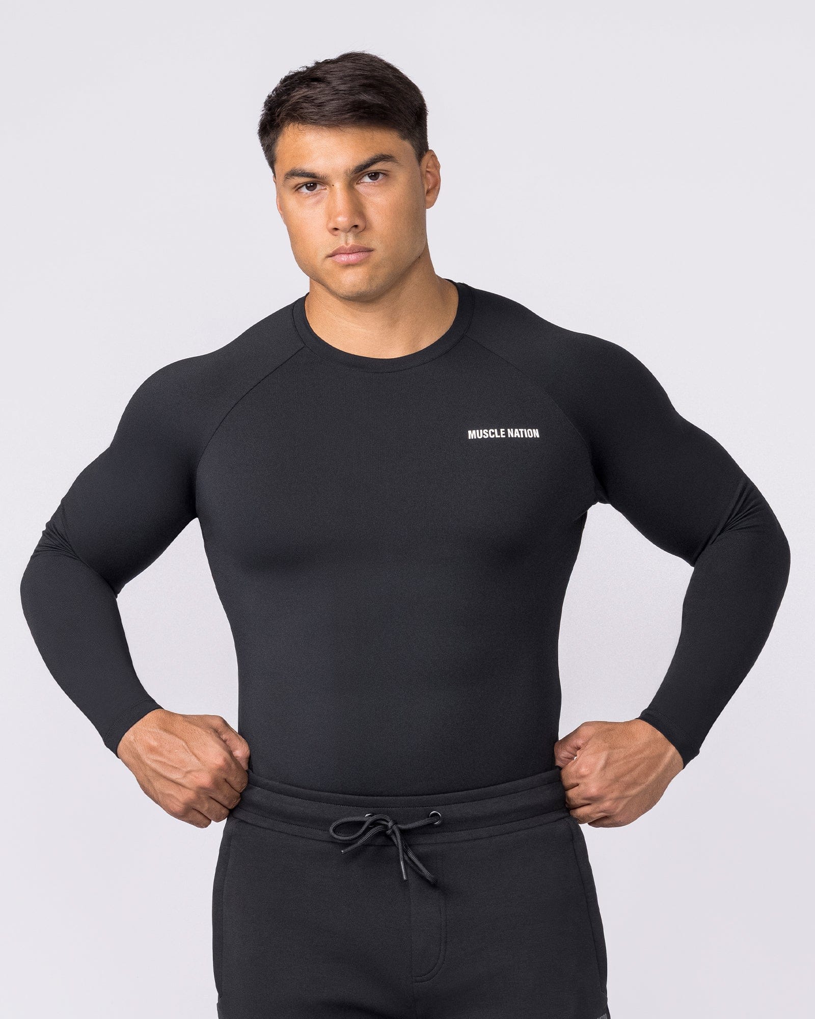 Muscle Nation T-Shirts Apex Long Sleeve Tee - Black