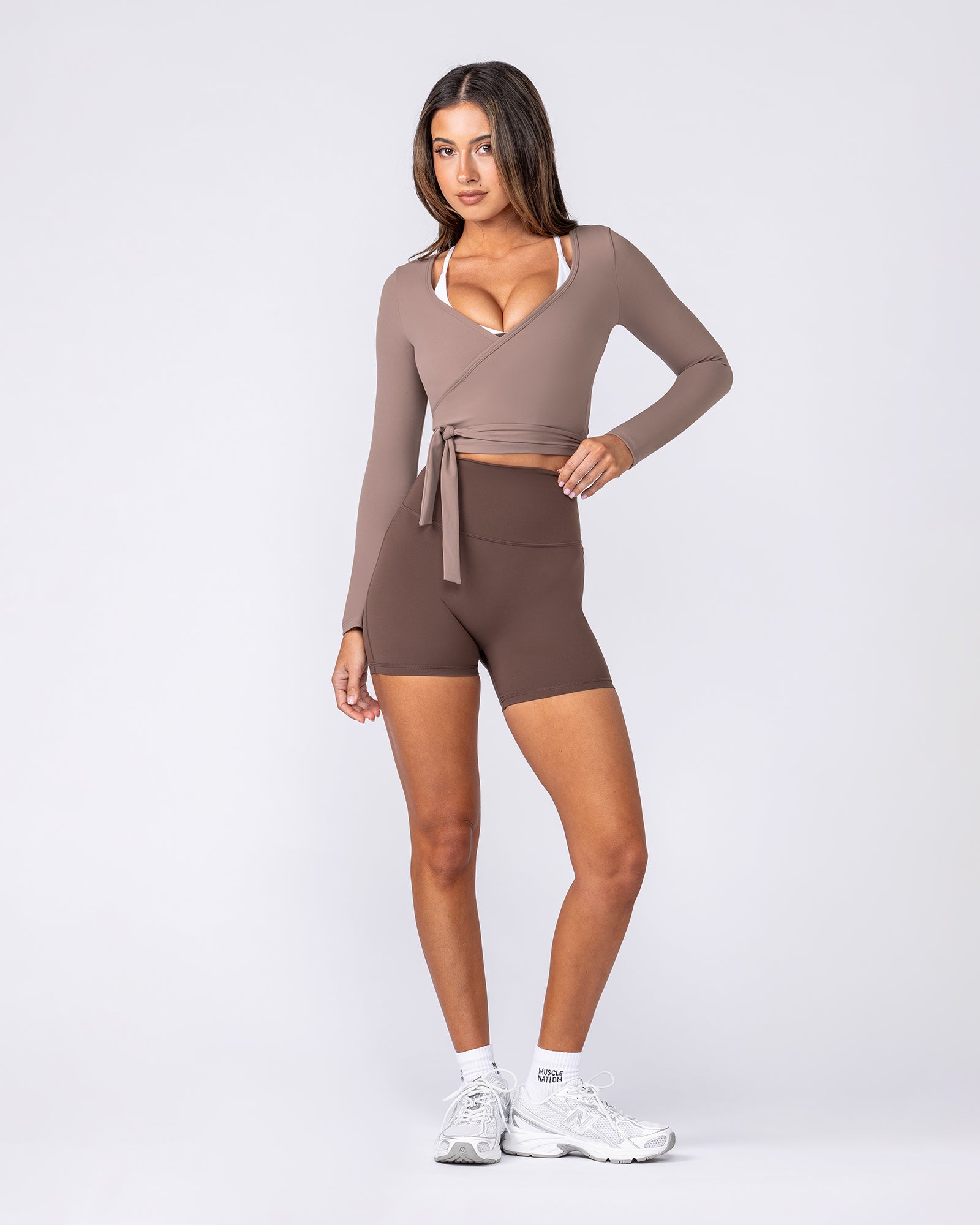 Muscle Nation T-Shirts Bliss Wrap Top - Cookie