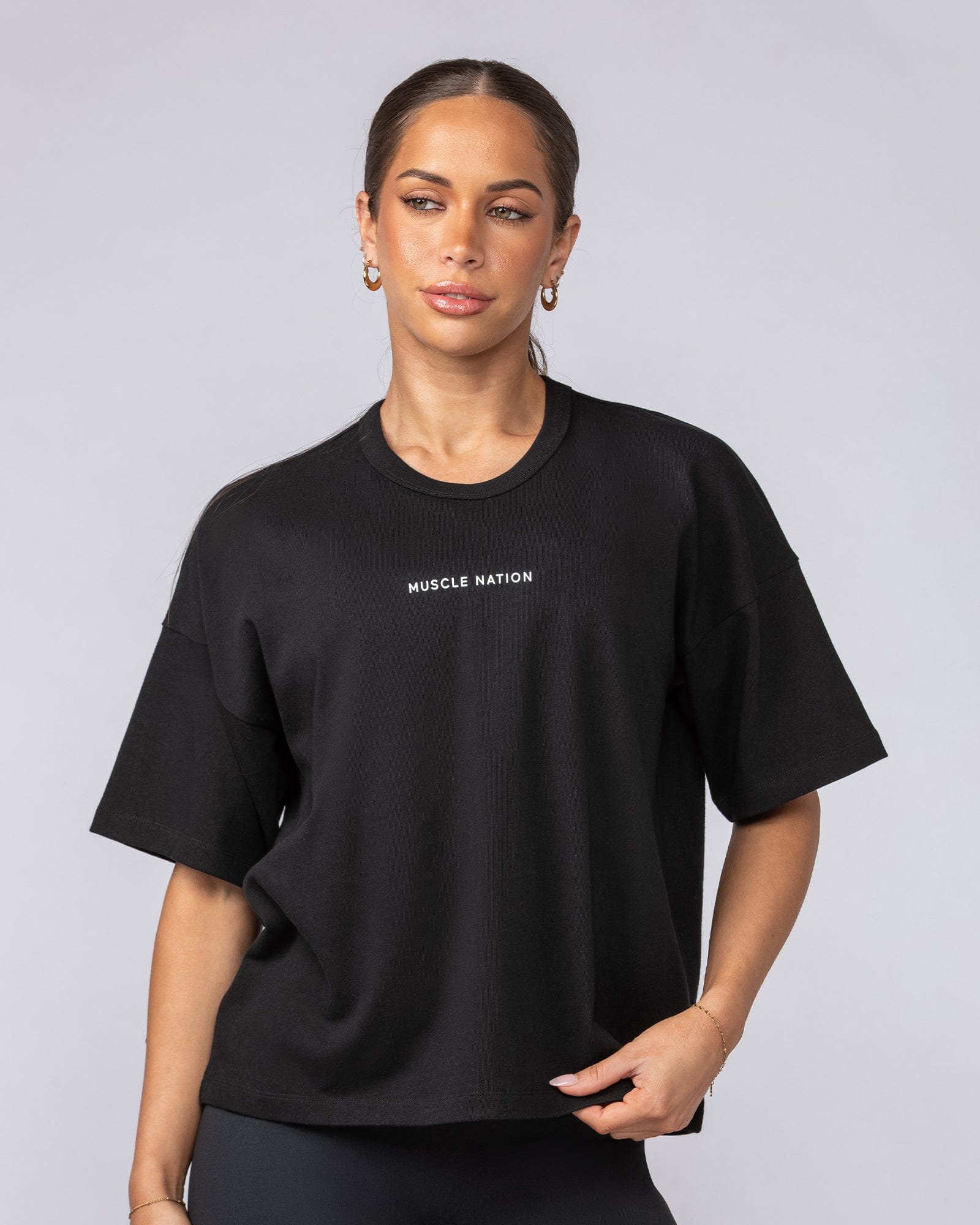 Muscle Nation T-Shirts Boxy Fit Tee - Black