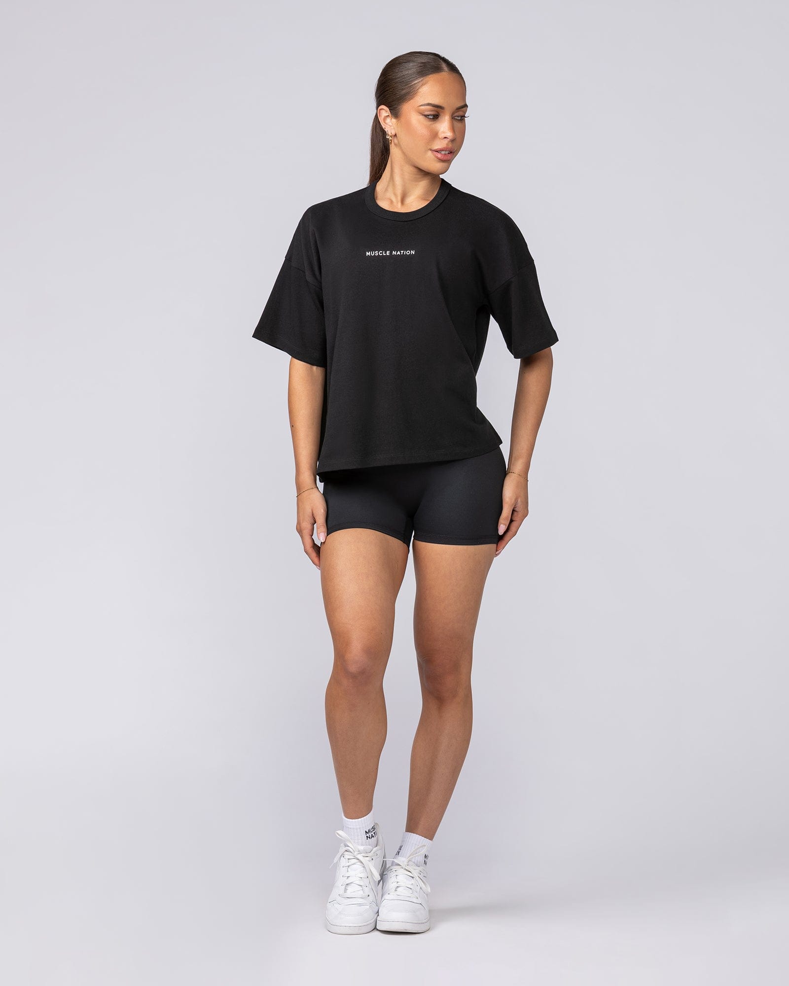 Muscle Nation T-Shirts Boxy Fit Tee - Black