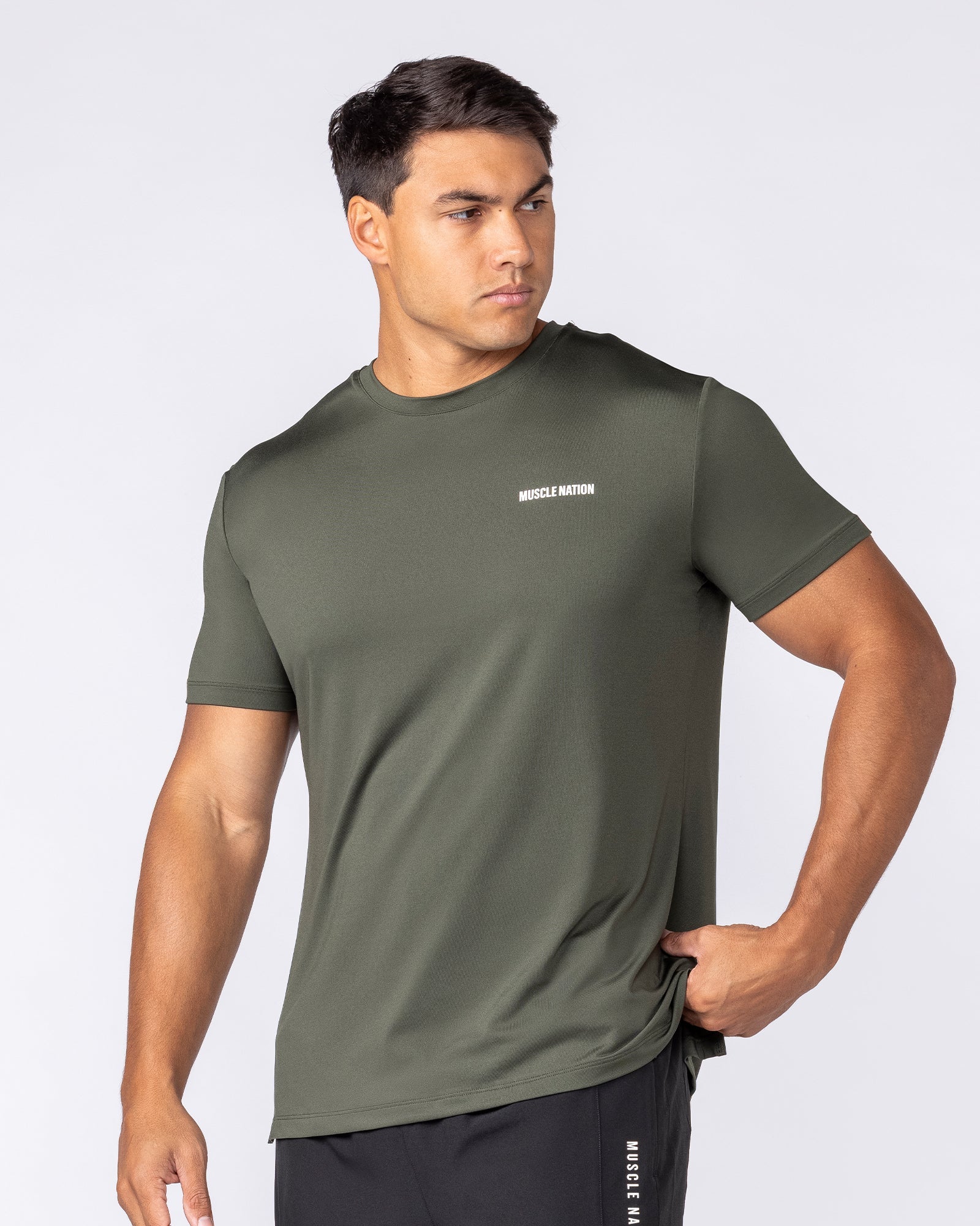 Muscle Nation T-Shirts Climaflex Active Tee - Dark Khaki