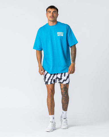 Muscle Nation T-Shirts Clique Oversized Tee - Adriatic Sea