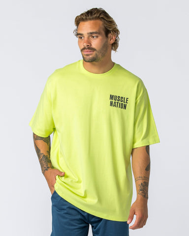Muscle Nation T-Shirts Clique Oversized Tee - Pale Cyber Lime