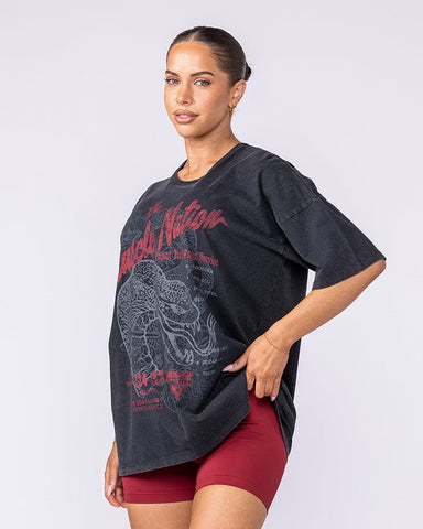 Muscle Nation T-Shirts Cobra Vintage Oversized Tee - Washed Black