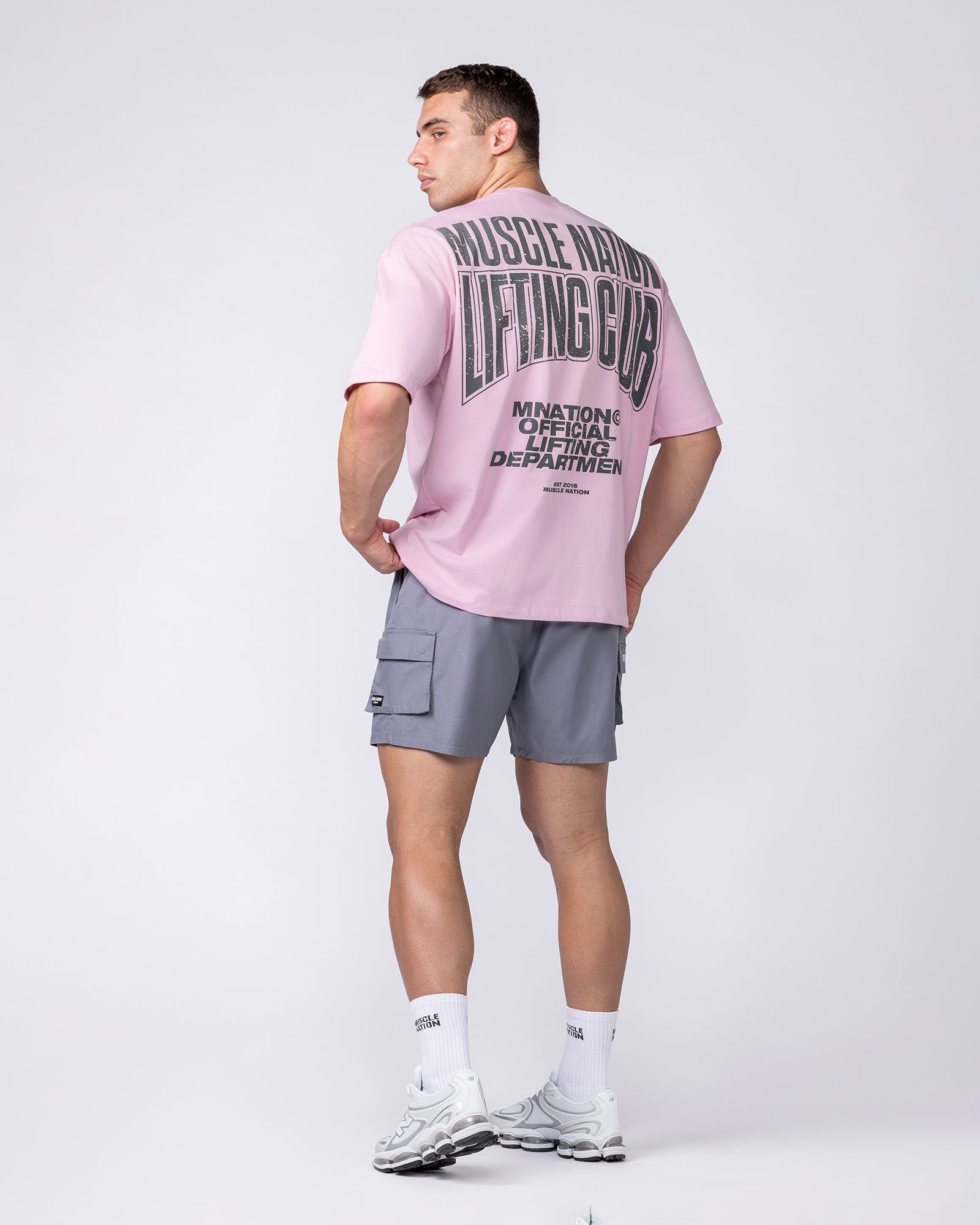 Muscle Nation T-Shirts Creed Oversized Tee - Powder Pink