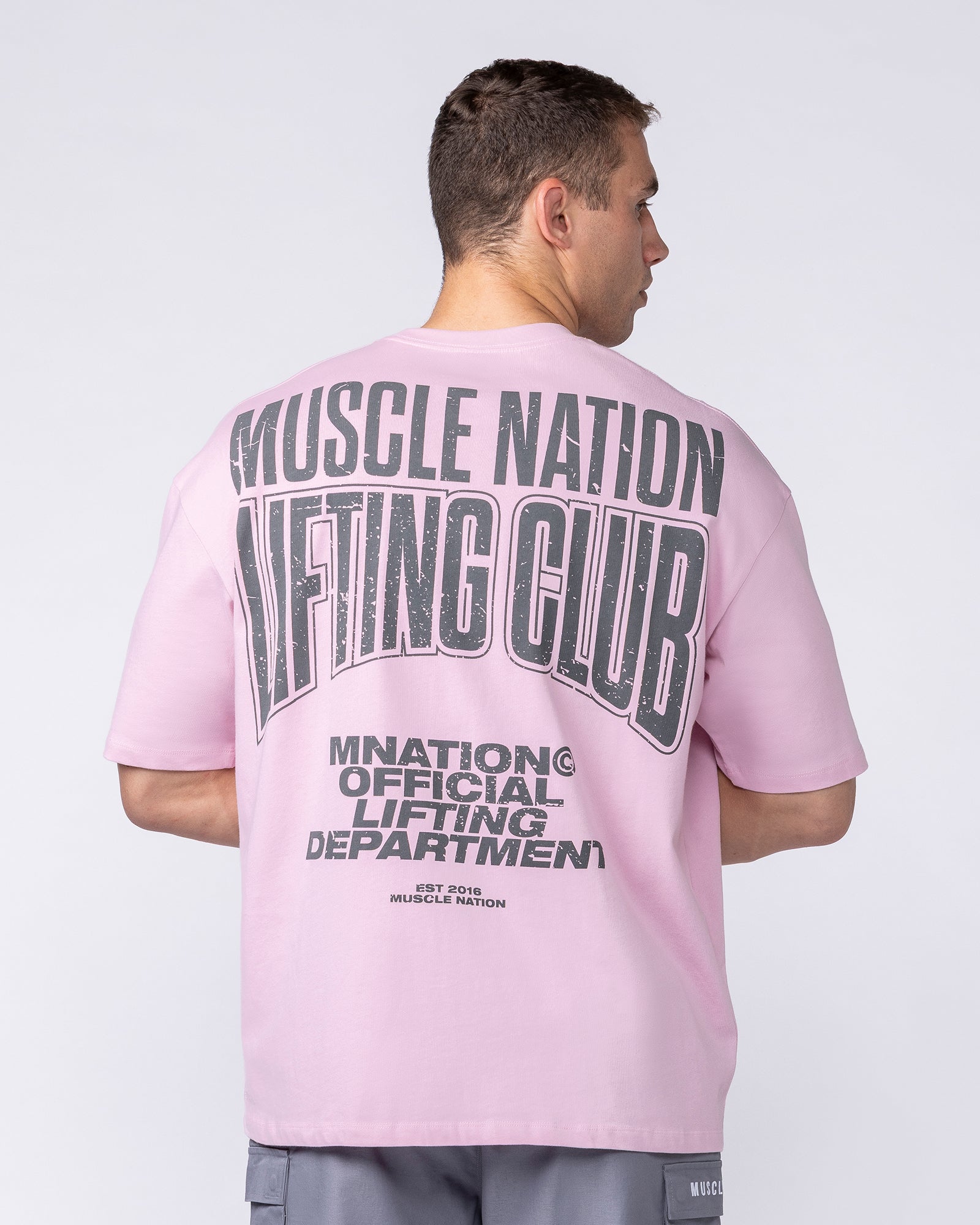 Muscle Nation T-Shirts Creed Oversized Tee - Powder Pink
