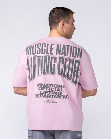 Muscle Nation T-Shirts Creed Oversized Tee - Powder Pink