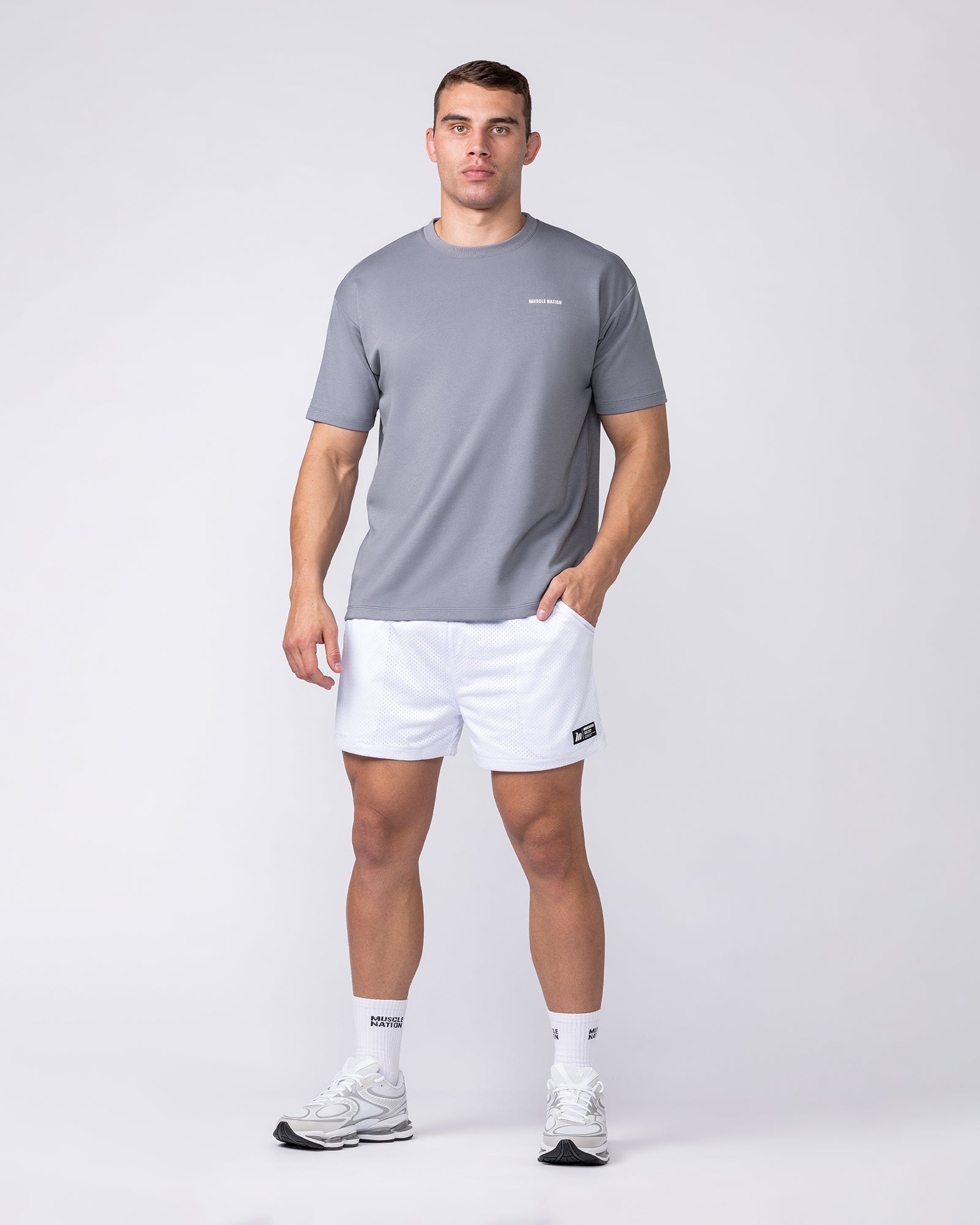 Muscle Nation T-Shirts Daily Regular Fit Tee - Cement