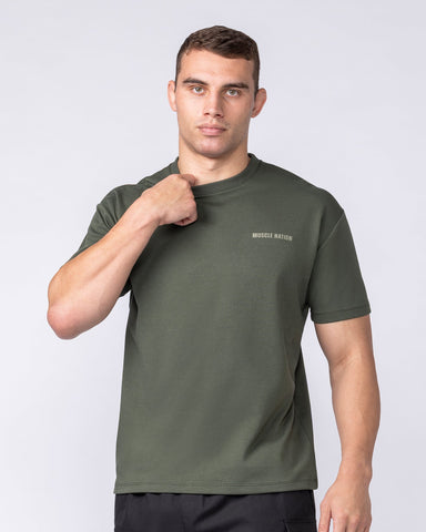 Muscle Nation T-Shirts Daily Regular Fit Tee - Dark Khaki