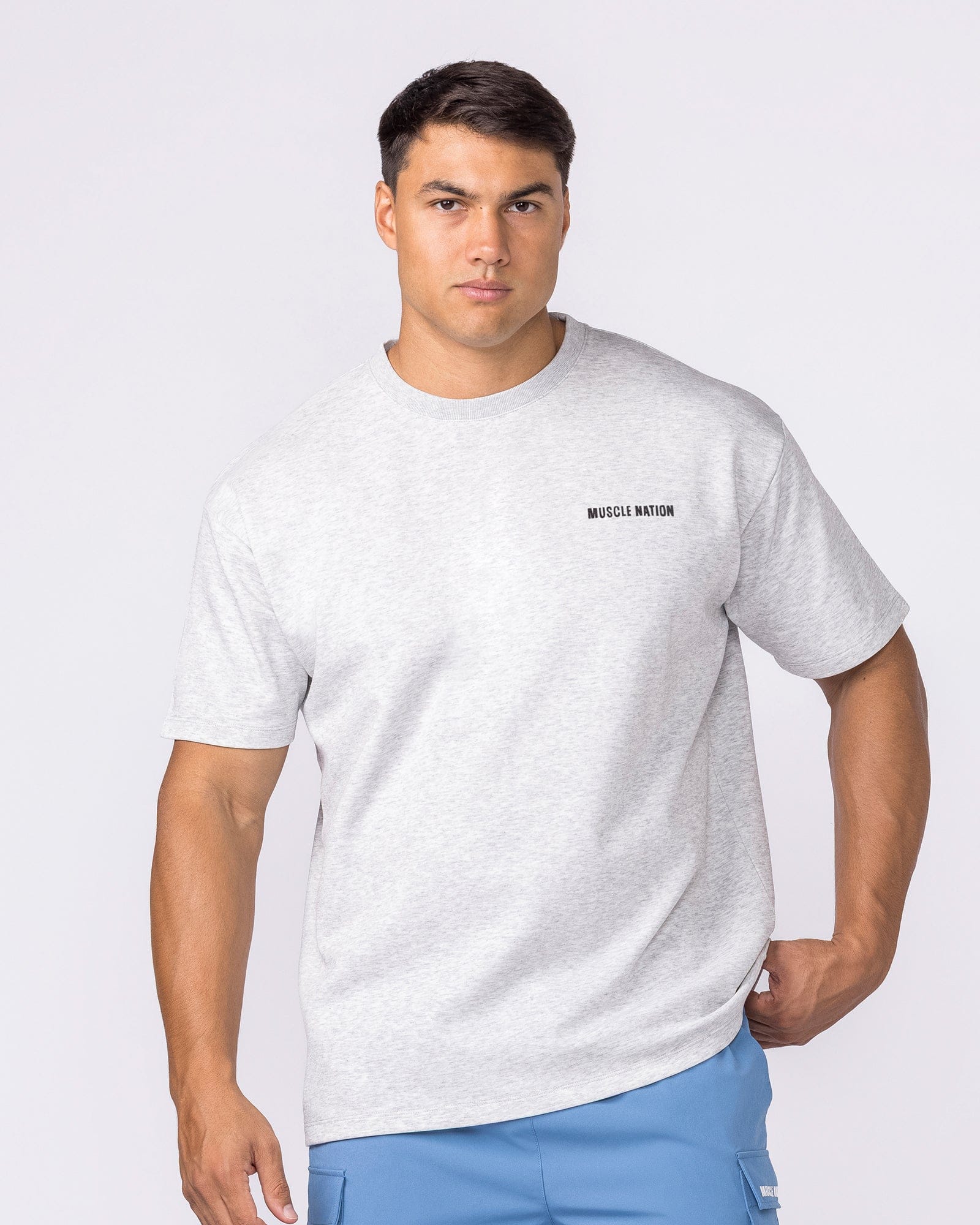 Muscle Nation T-Shirts Daily Regular Fit Tee - Grey Marl