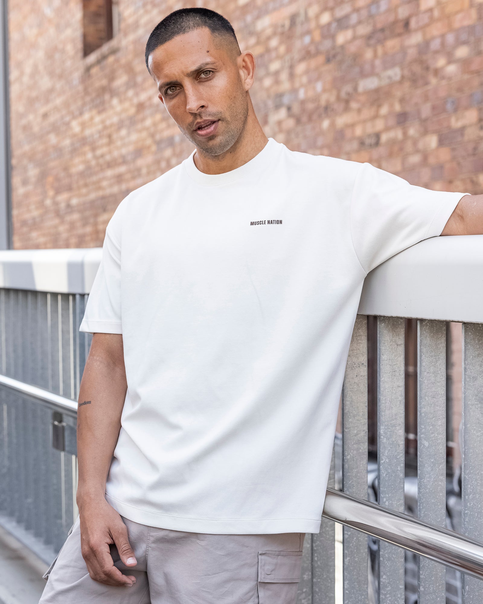 Muscle Nation T-Shirts Daily Regular Fit Tee - Travertine