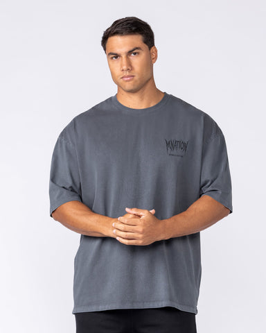 Muscle Nation T-Shirts Division Oversized Tee - Washed Dark Tornado